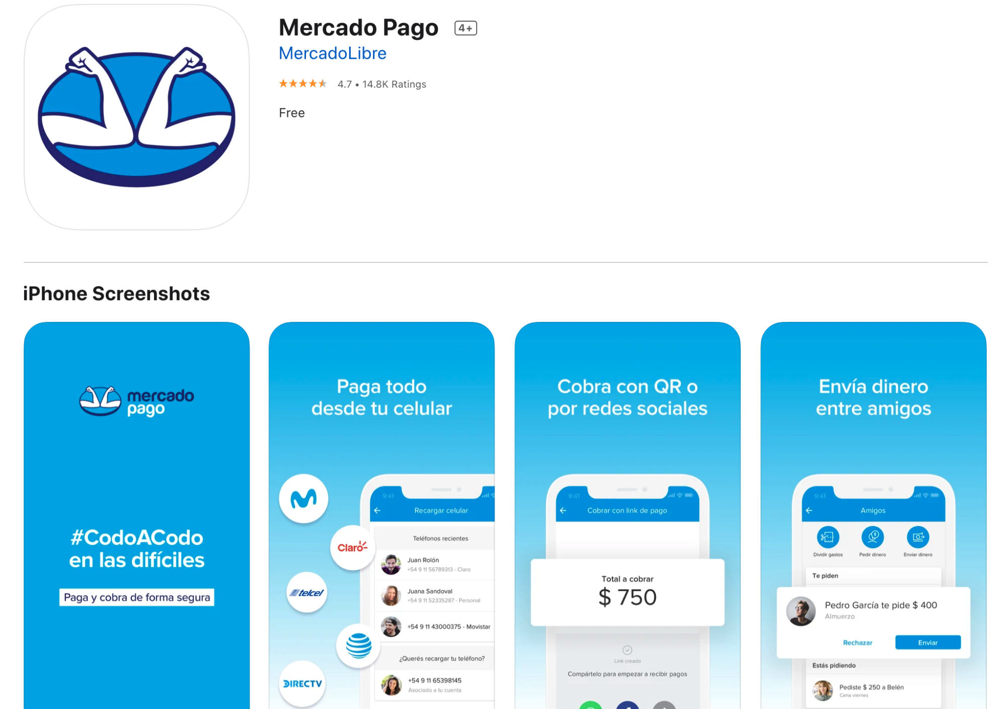 メルカドパゴアプリのアップルストアダウンロード画面　スクリーンショット